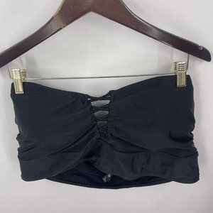 Torrid Strapless Padded Bikini Swim Top Sz 3 Womens Plus 20-22 Black Lined